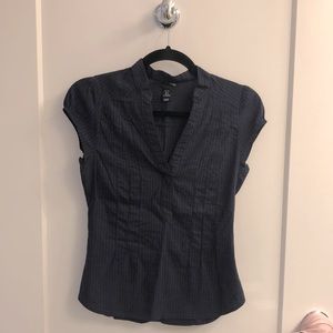 H&M black &blue striped top